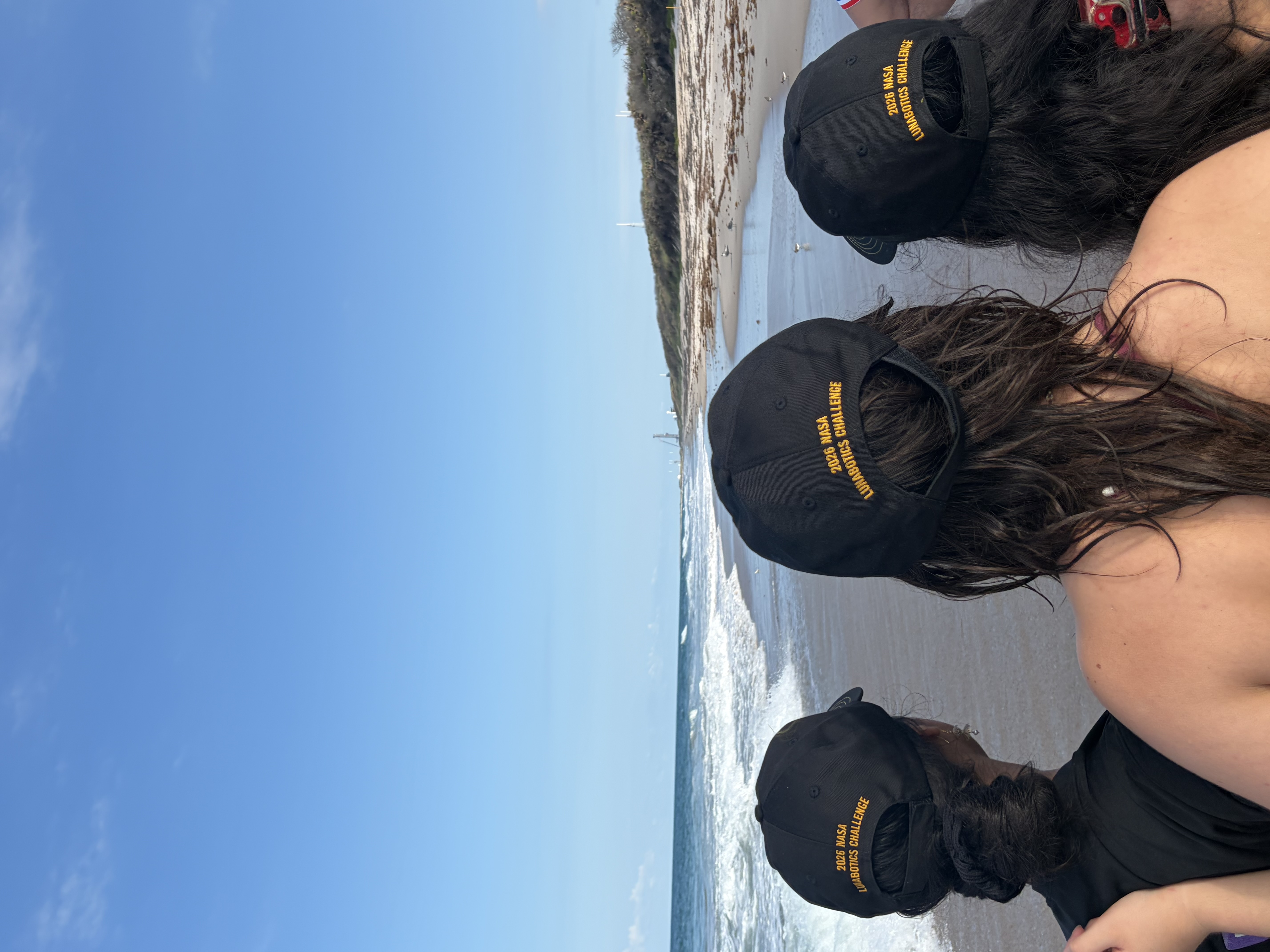 Lunabotics caps on the beach at Cape Canaveral
